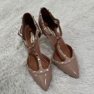 🌴 Halogen Patent Leather Studded Heels